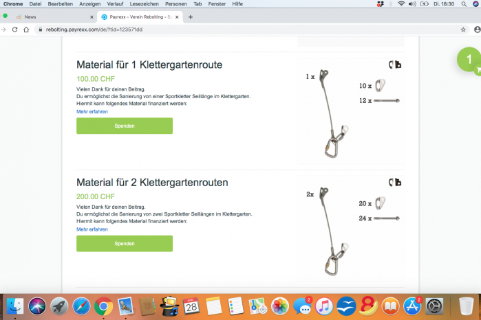 Unterstützung via Payreex